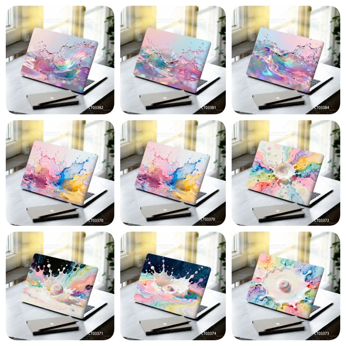 2 pieces 15.07 * 10.82 inches cute hand-drawn paintings laptop stickers aesthetic decals MacBook Tablet PC waterproof cute crafts