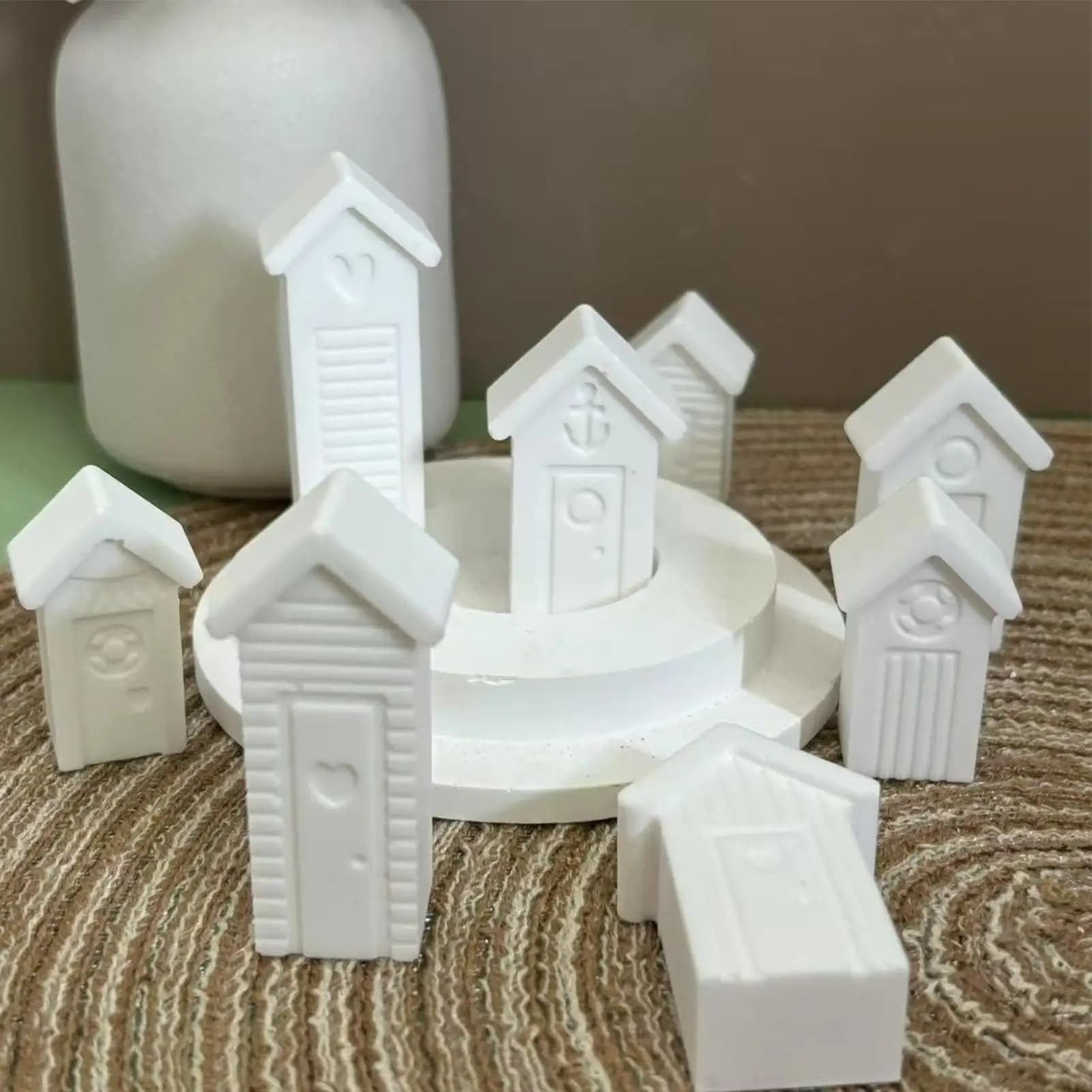 Stampo in silicone per casa Stampo natalizio in silicone Stampo per colata in gesso per vacanze Fondente Artigianato in resina Creazione di candele per sapone