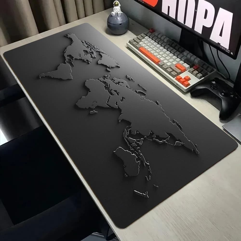 Design of black and gray shaded map Mouse mat Desk Mat Sewed Edge Anti-slip game mats durable tapis souris