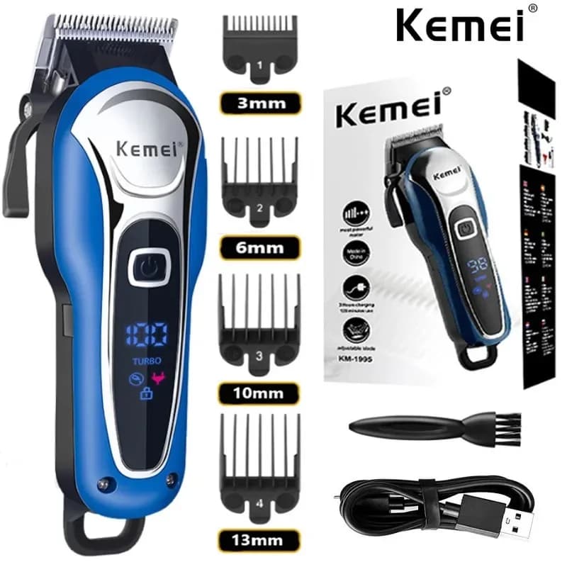 Kemei Professional Electric Haircut, Men's Regulabarba, Hair Cutting Machine Rechargeable Wireless KM-1995