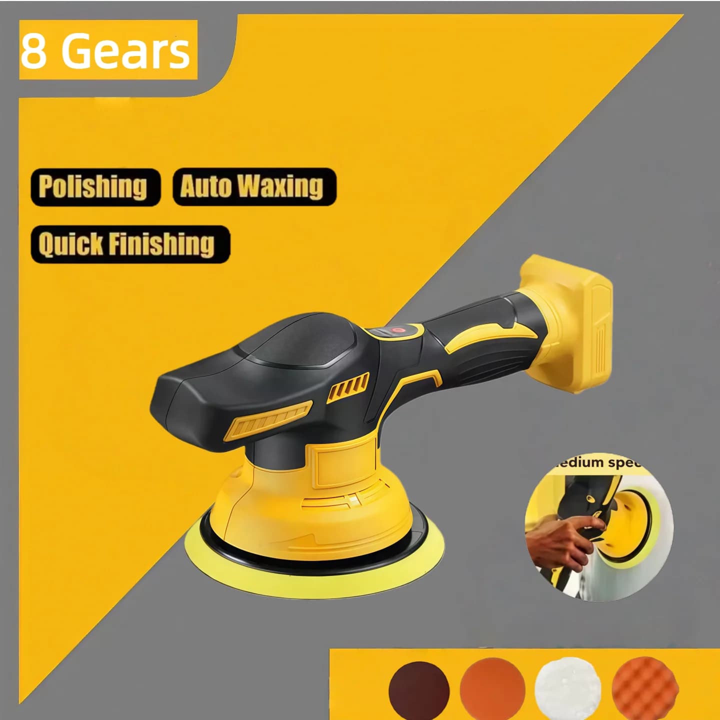 Fit Dewalt 8Gears Display digitale Lucidatrice a batteria Lucidatrice elettrica Auto Car Ceretta Lucidatrice Utensile elettrico
