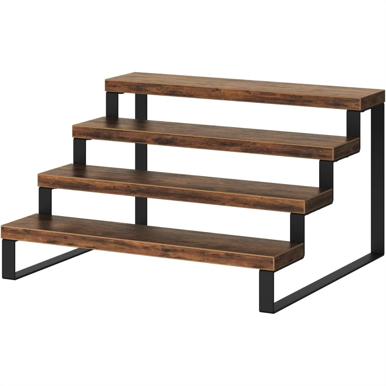 Espositore in Legno a 4 Livelli, Scaffale Organizzatore per Profumi da 13,4 Pollici con Gambe in Metallo, Grande Supporto per Cupcake per Feste