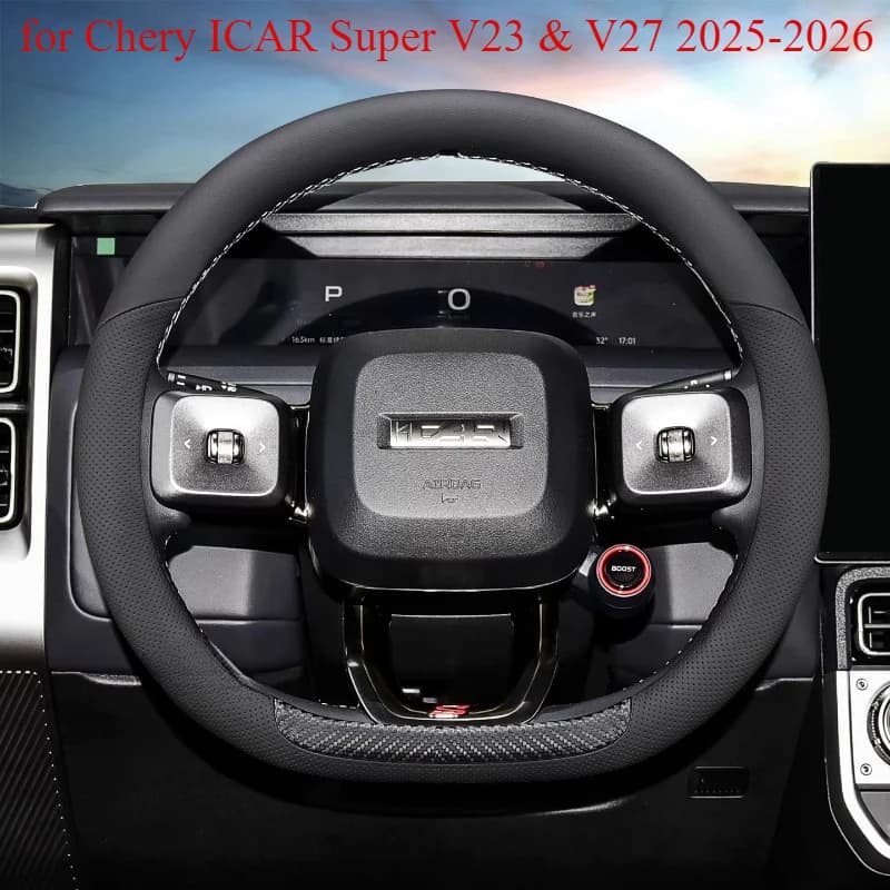 Coprivolante Universale per Chery ICAR V23 & V27 2025-2026, Accessori Interni Auto, Copertura Antiscivolo in Pelle