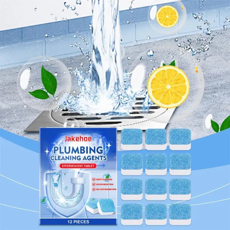 12 pz Compresse di Schiuma per la Pulizia Tubo Disintasamento Compresse di Schiuma Potente Dissoluzione WC Scarico a Pavimento Drenaggio della Cucina