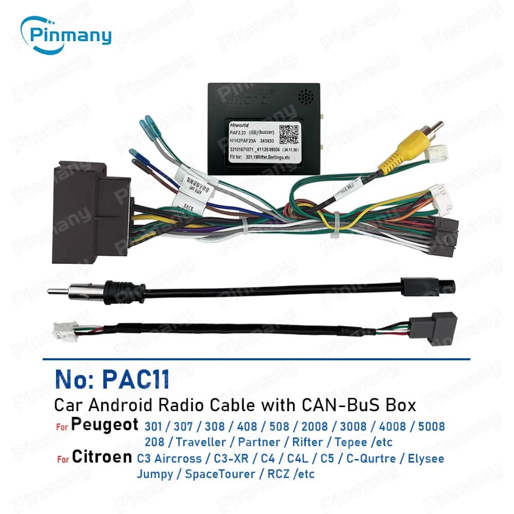 Adattatore CANBus Connettore cablaggio PAC11 per Peugeot Traveller Partner Rifter Tepee Citroen Elysee Jumpy SpaceTourer