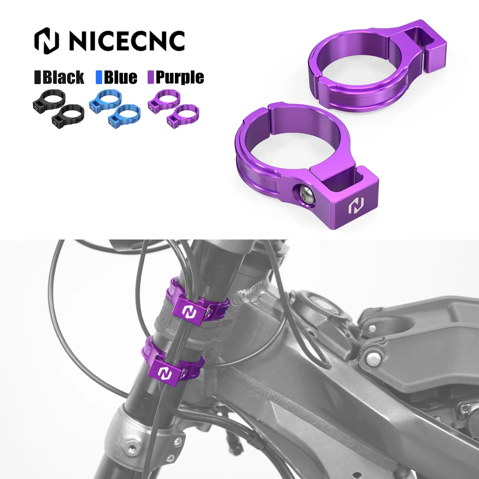 NICECNC Per Surron light bee X light bee S L1E Segway X160 X260 Accessori Dirt Bike 2PCS Forcella Anteriore Tubo Freno Linea di Supporto