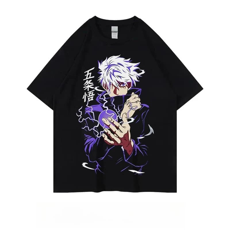 T-shirt stampata Anime Jujutsu Kaisen Gojo Satoru, T-shirt da uomo e da donna, Abbigliamento per bambini e genitori, T-shirt per ragazzo e ragazza