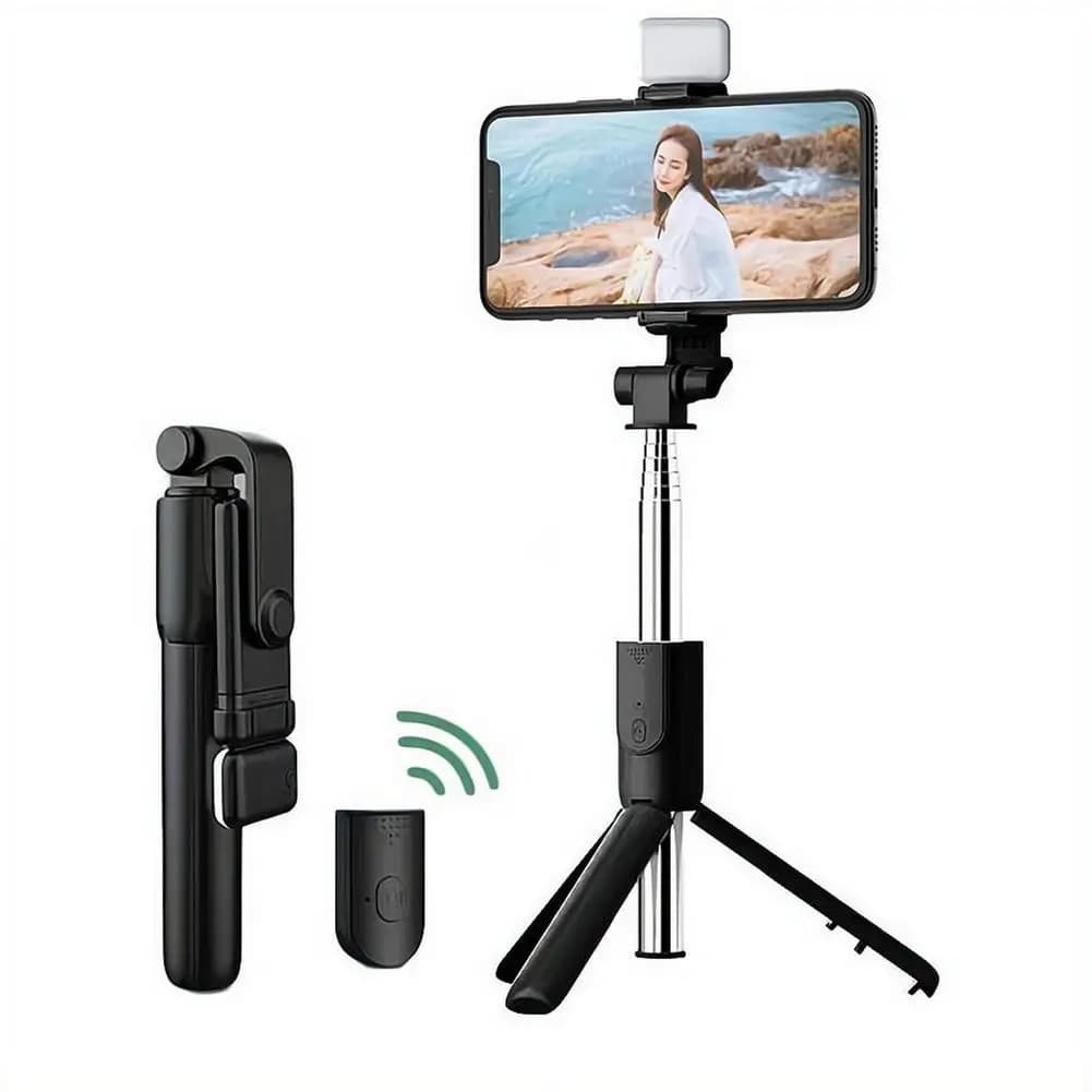 Portable Bluetooth Selfie Stick Tripod Holder with Remote Shutter Expandable Selfie Stick 360° Rotation Wireless Phone Stand
