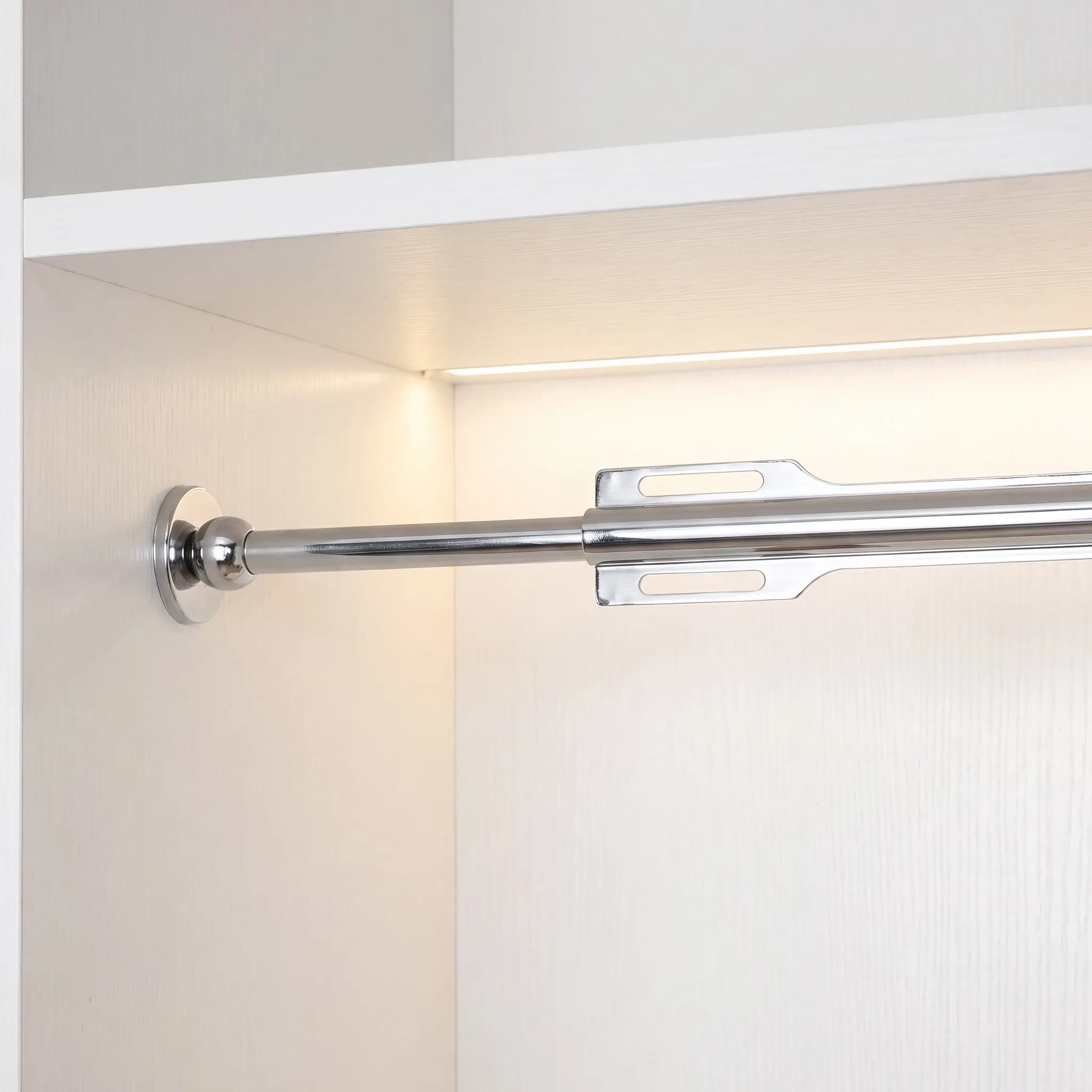 Valet Rod Closet Pull Out Retractable Slide Rod 12.6-21.65 Heavy Duty Stainless Steel Clothes Hanger Pole for Suit Storage