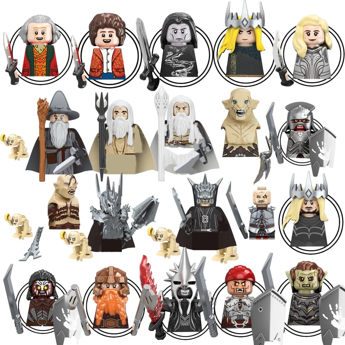 Blind Box TV6409 Mini Action Figure Giocattoli Orchi Nani Elfi Cavaliere di Rohan Guerre Stellari Blocchi da Costruzione Accessori Regali di Natale