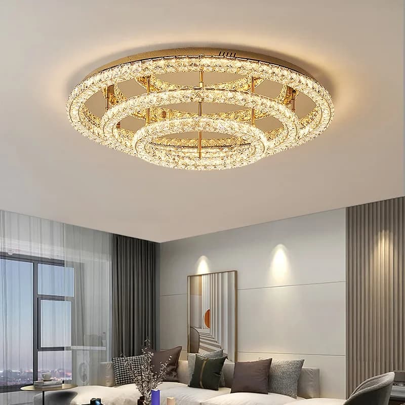 Plafoniera circolare moderna, lampada a sospensione multi-anello in oro, illuminazione per sala da pranzo, lampada per decorazioni per la casa contemporanea