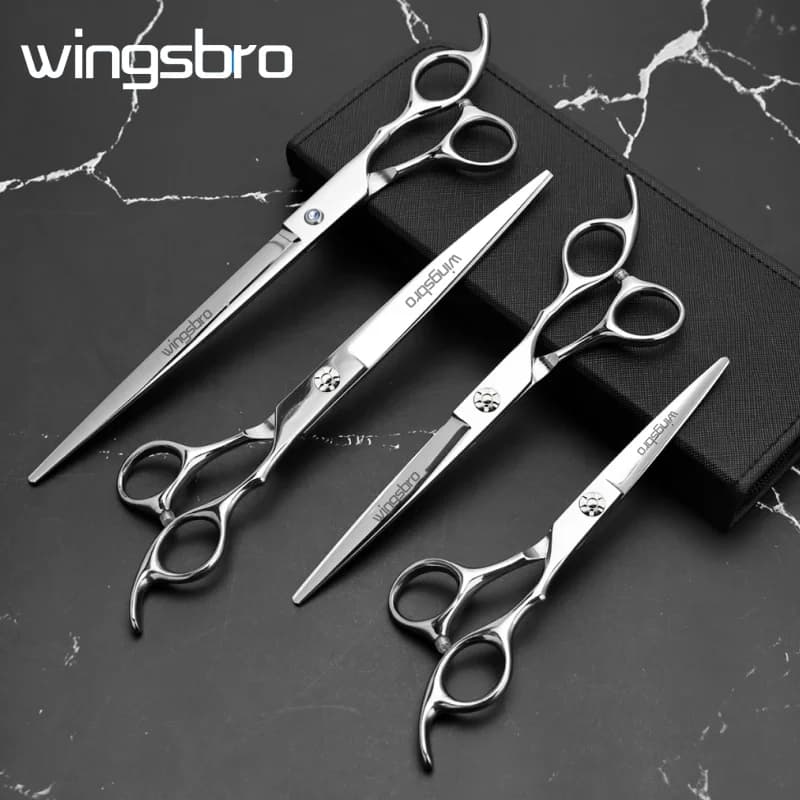 Wingsbro 6*7*8*9 Inch Hairdressing Scissors Hair Cutting Silver Stainless Steel Scissors - Elite Salon Barber Supplies Hair Tool