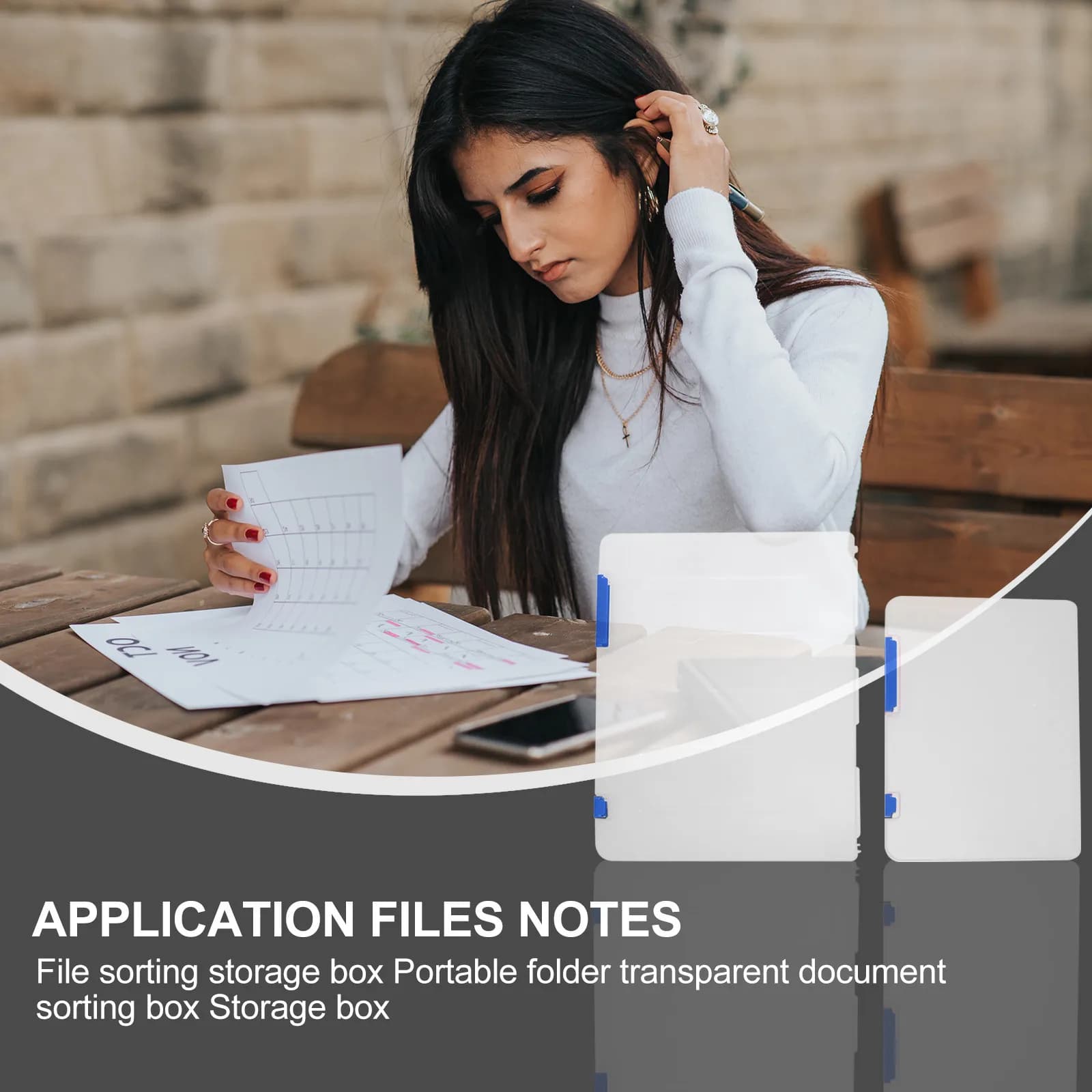 Organizzatore da Scrivania per Documenti, Scatole Portaoggetti Blu, Cartelle per Archiviazione