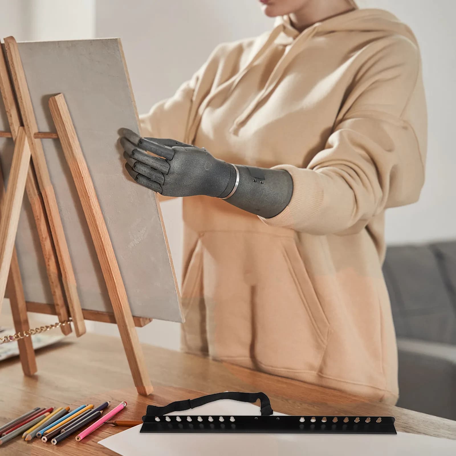 Easel Crossbar Black Adjustable Iron Support Bar for Metal Tripod Easels Painting Canvas Stand Replacement Art Easel Accessories