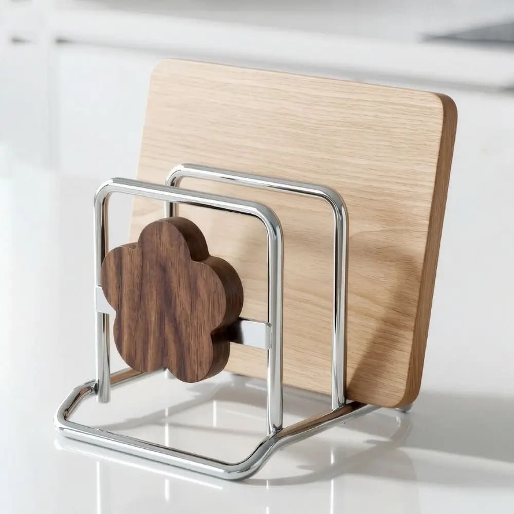 Stainless Steel Cutting Board Rack Vintage Style Stable Pot Lid Storage Rack Space Saving Rustproof