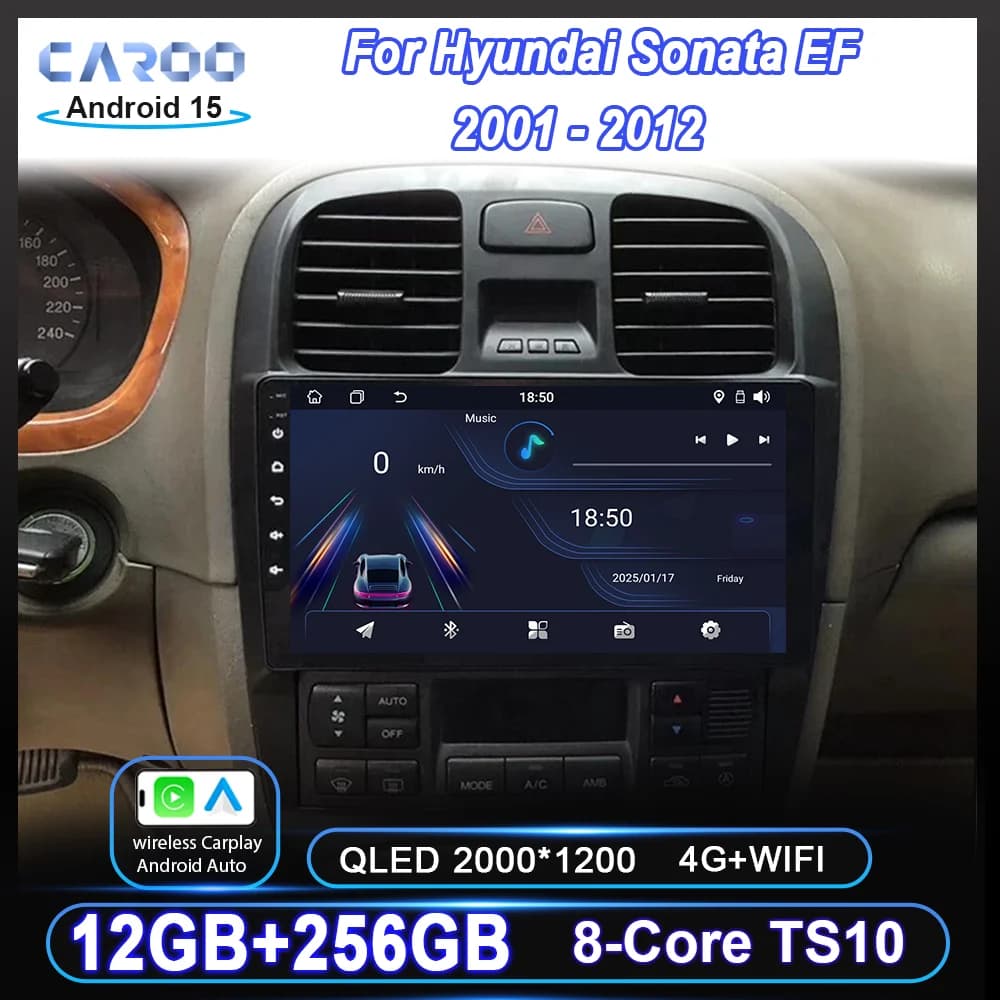 Auto DVD Android 15 Per Hyundai Sonata EF 2001 -2012 Auto Radio Stereo GPS di Navigazione Lettore Video Multimediale Bluetooth WIFI 4G