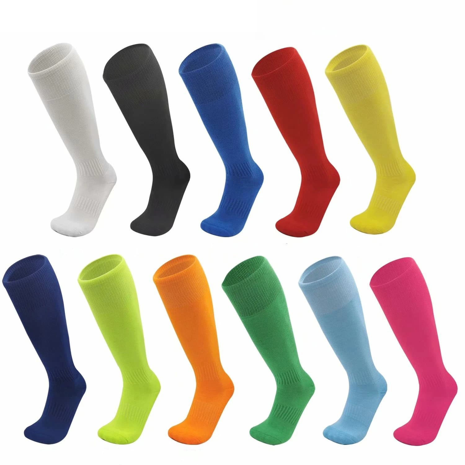 1/3 Paia di Calze Lunghe da Calcio Sopra il Ginocchio, Traspiranti, per Adulti, Rugby, Pallavolo, Baseball, Hockey, Calze a Compressione