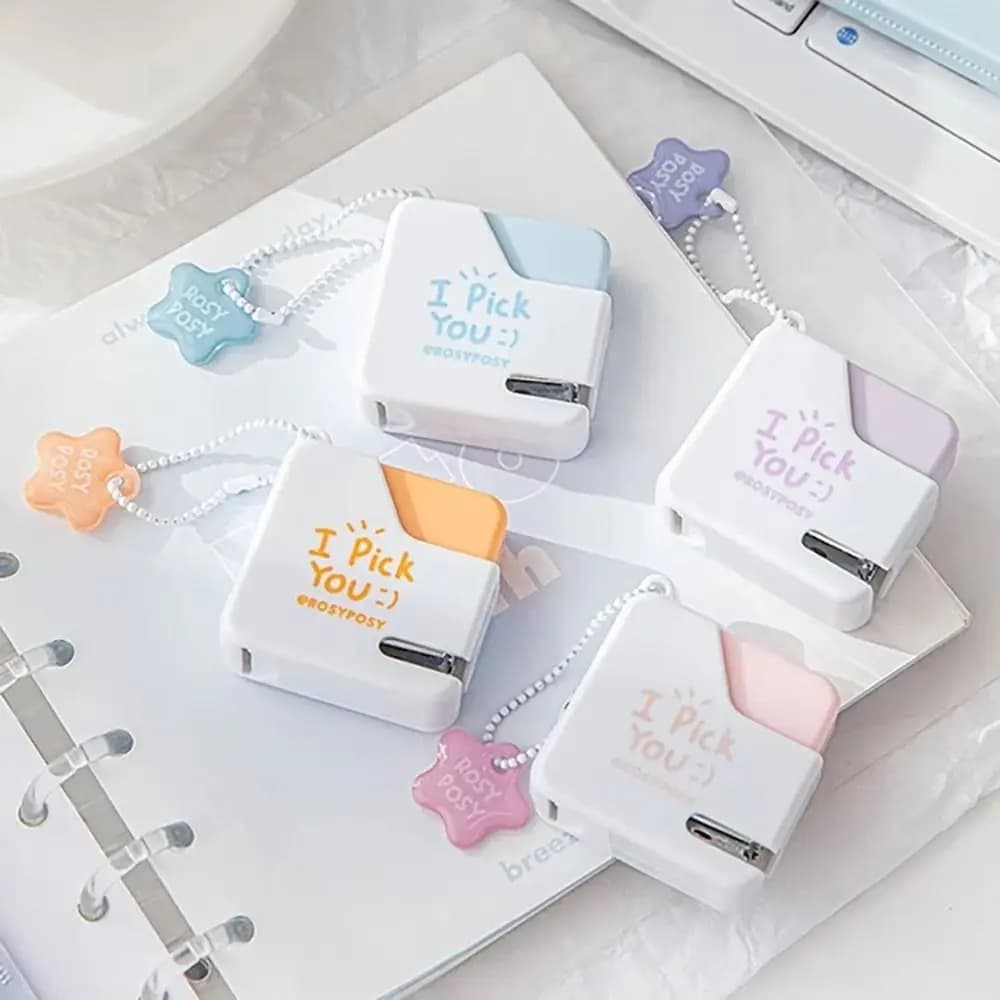 Set Mini Cucitrice Colorata Senza Sforzo, Set Cucitrice Quadrata Facile da Usare e Salva-Lavoro, Macchina Multifunzione per Cucitura Carta e Rilegatura Libri