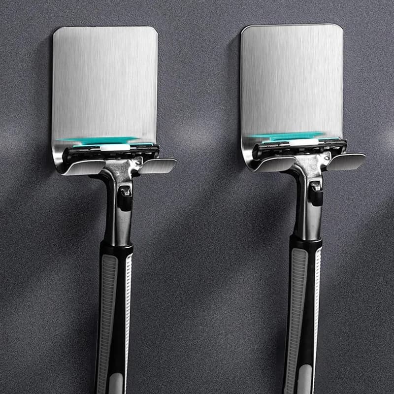 Bathroom Shelf Razor Stand Wall Razor Holder Shower Razor Blade Holder Shaver Holder For Bathroom Hook Hanger Shaving Holder