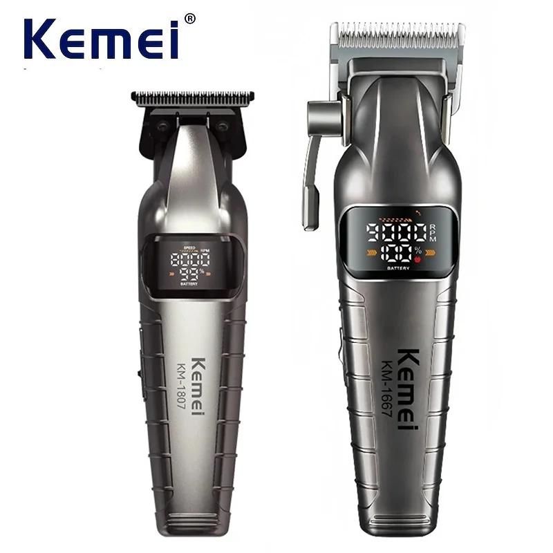 Professional Kemei Zero Gap Haircut for Men, Wireless, Rechargeable, Precision Cutting Machine, Regulabarba