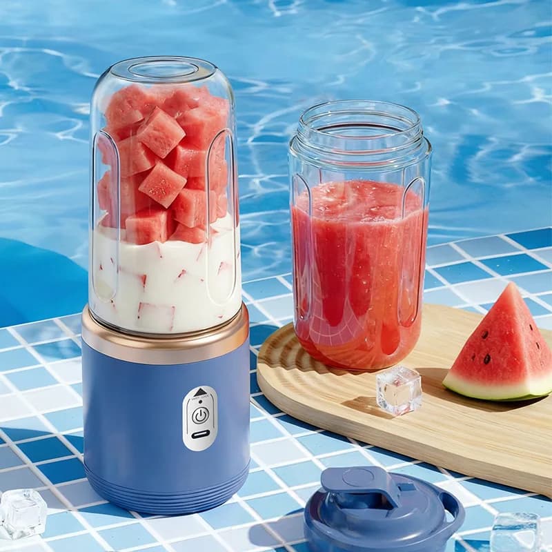 Mini Frullatore Portatile Multifunzione, Spremiagrumi Ricaricabile USB per Frutta e Verdura, Elettrodomestico da Cucina per Smoothie