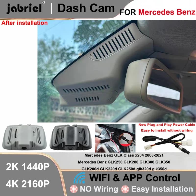 Dash Cam 2K 4K WiFi DVR per Mercedes Benz GLK Classe X204 GLK 250 280 300 350 200d 220d 250d 320d 350d 2008-2021 Telecamera DVR per Auto