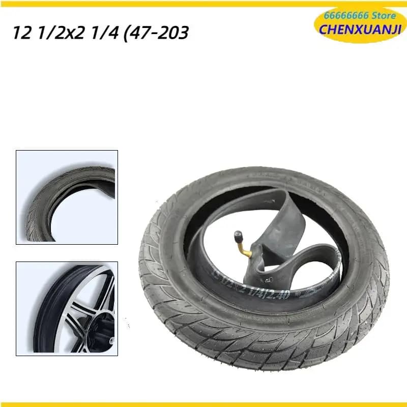 Pneumatici per bicicletta elettrica pieghevole da 12 pollici 12 1/2x2 1/4 47-203 pneumatici e camera d'aria adatti per marsupio per bicicletta elettrica