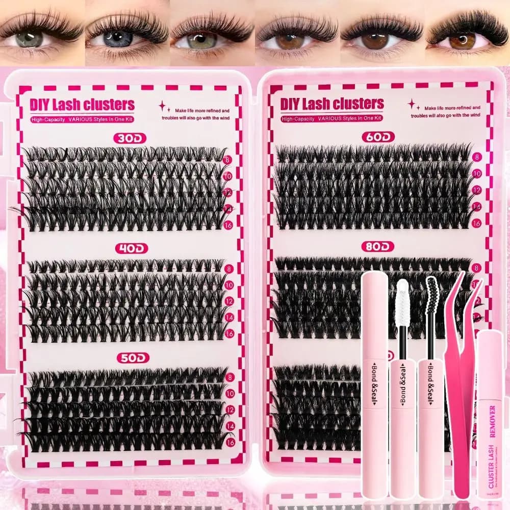 Fake Eyelashes from Natural Appearance, Wispy Style, 3D Design in Fake Vison Fur, Eye Makeup Tools, Eyelash Extensions