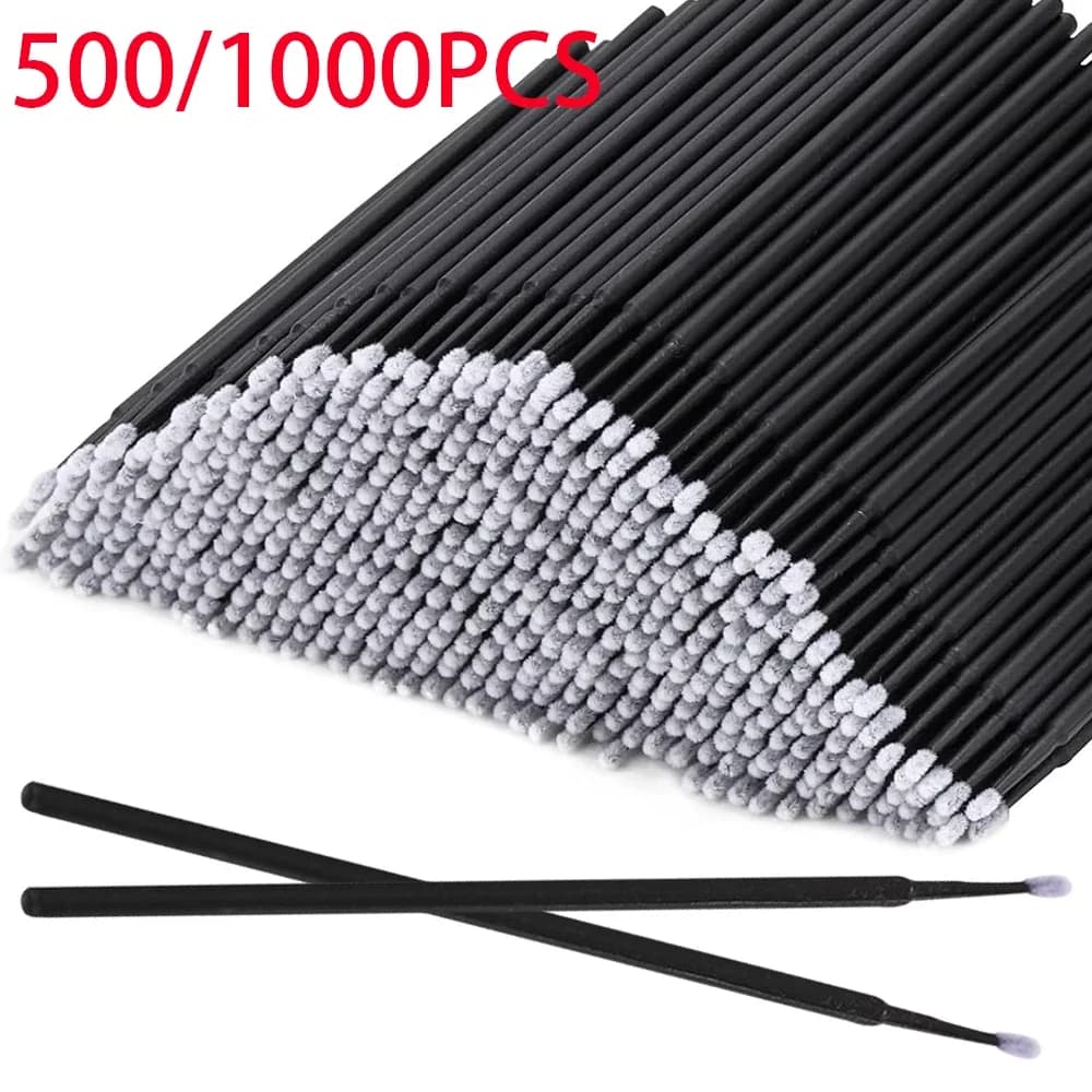 500/1000PCS Eyelash Cleaning Brush Highly Colored Crystal Brush Micro Eyelash Brush Beauty Makeup Clean Removal Tool