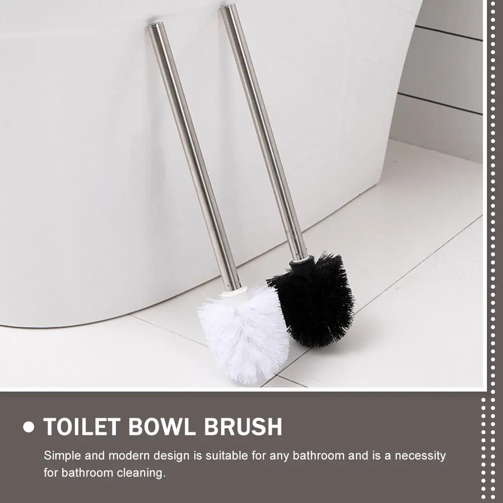 Set di 3 spazzole per WC con setole resistenti, manico ergonomico e design salvaspazio per la pulizia del bagno e lo stoccaggio igienico