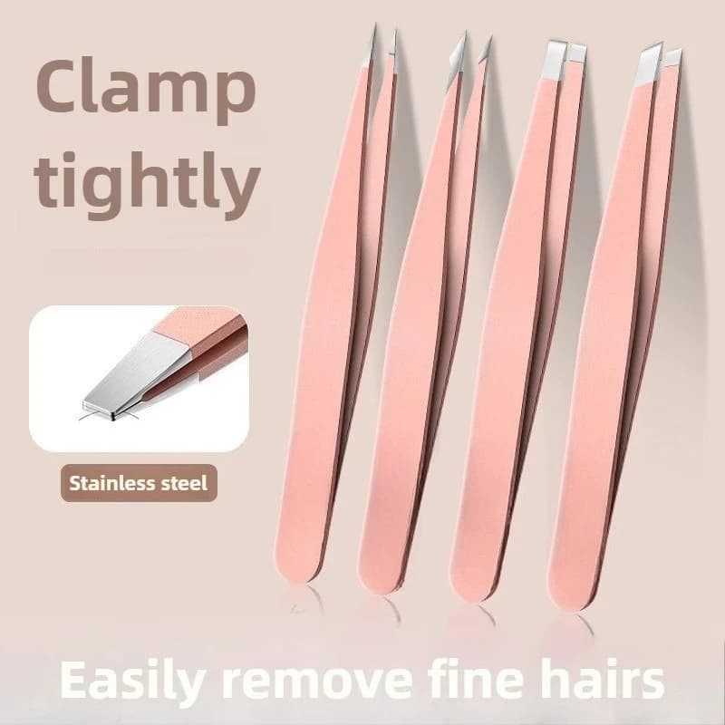 4Pcs Stainless Steel Eyebrow Tweezers Set Professional Precision Forceps For Ingrown Facial Hair Removal Beauty Tool