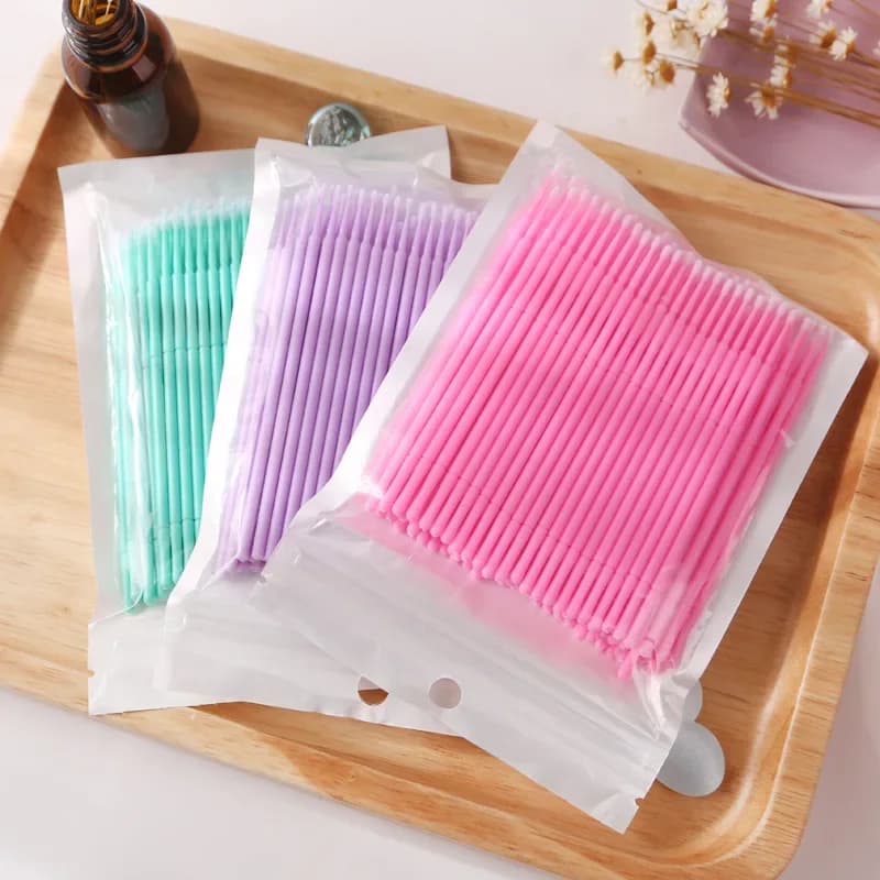 100 pz Usa E Getta Micro Pennello Mascara Bacchette Applicatore Lash Rimozione Tampone Microbrush Estensione Ciglia Pennelli Trucco Strumenti
