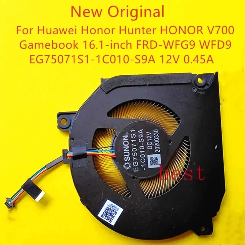 FORNew Ventola di raffreddamento della CPU del computer portatile originale per Huawei Honor Hunter HONOR V700 Gamebook 16.1 FRD-WFG9 WFD9 Ventole E G75071S1-1C010-S9A