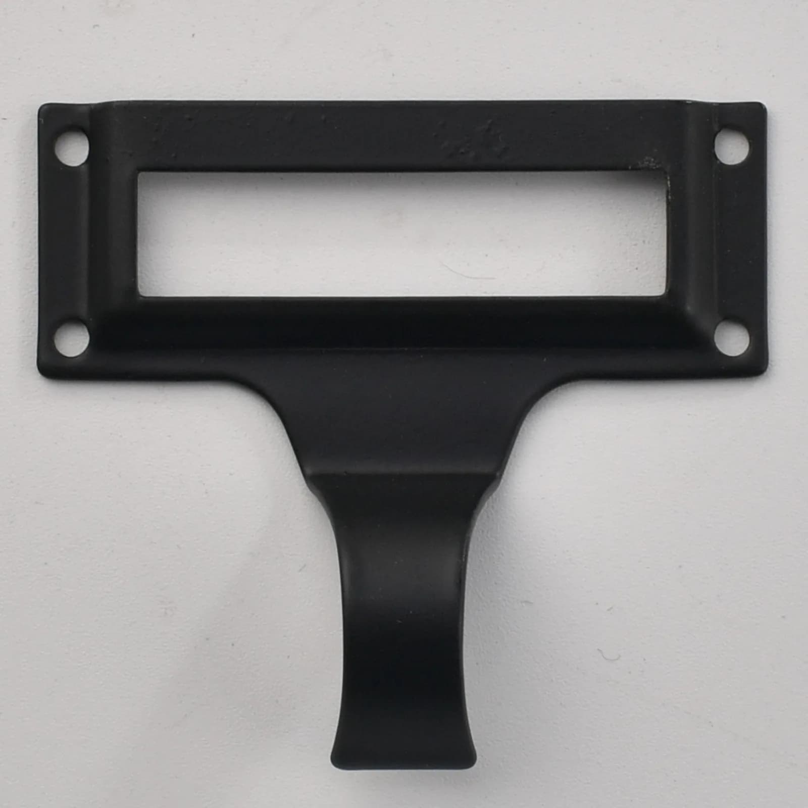 Espositore per biglietti da visita transfrontaliero semplice, cornice per etichette, mobiletto in ferro, vetrina, maniglia nera per etichette, con alette.
