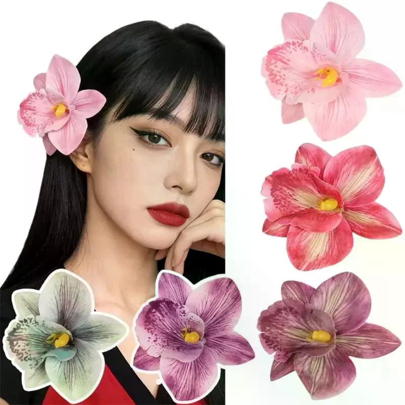1Pc Hawaiian Flower Hair Clips For Women Girl Artificial Flower Hair Barrettes