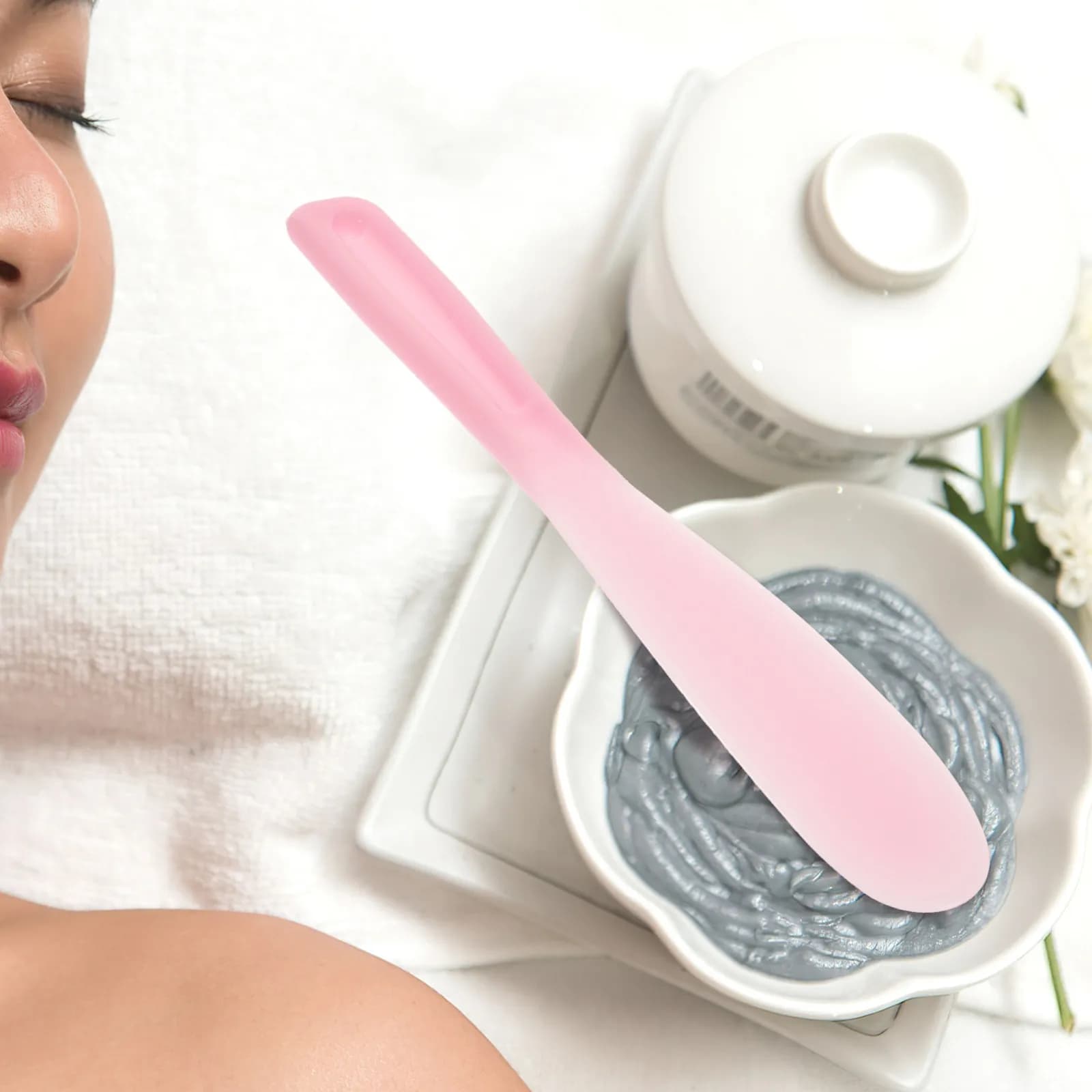 Set di 10 Spatole in Silicone per Maschere Viso, Strumenti per Trucco, Fondotinta, Blush, Ombretto, Smalto e Miscelazione Fai-da-Te
