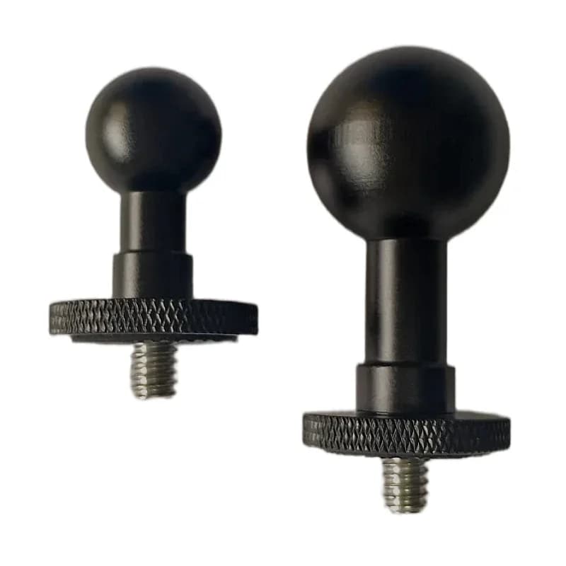 Adattatore con testa a sfera da 17mm / 25mm (1 pollice) con vite da 1/4 e morsetto super resistente per moto, bici, estensione e supporto per action camera