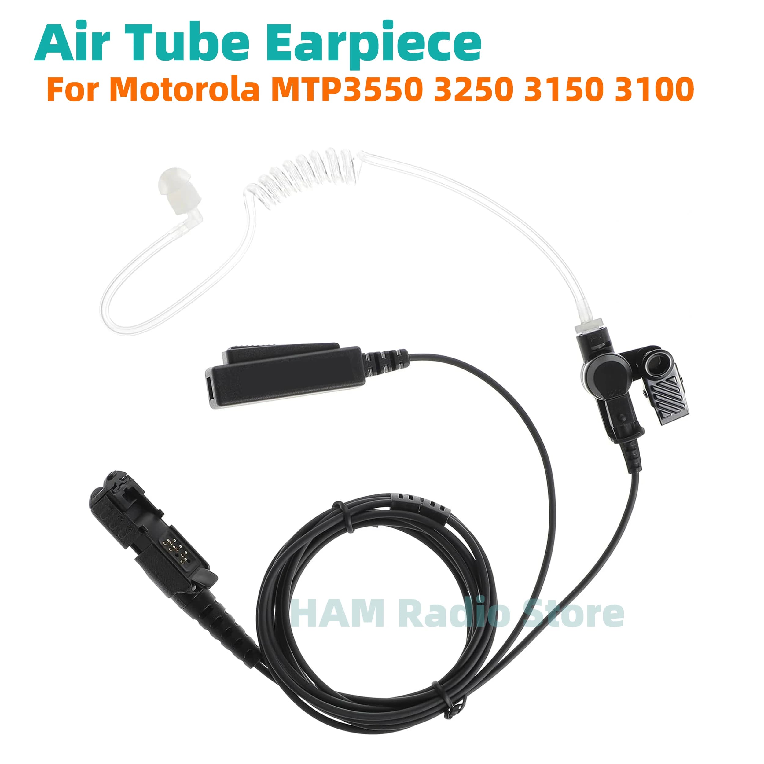 Auricolare con Microfono e Tubo Acustico per Radio Motorola, Compatibile con MTP3550 MTP3250 DP2400 DP2600 DP3441e DEP550 DEP570 XPR3300/3500e Walkie Talkie