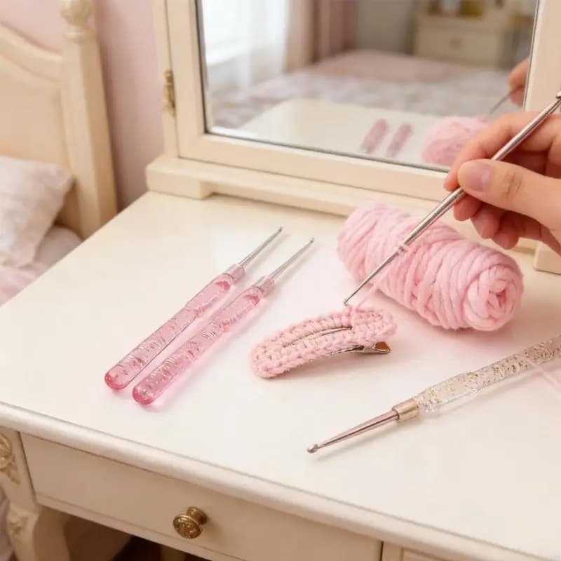 Comfortable Grip Rubber Handle Crochet Hook Set Reduces Fatigue Ergonomic Prolonged Crafting