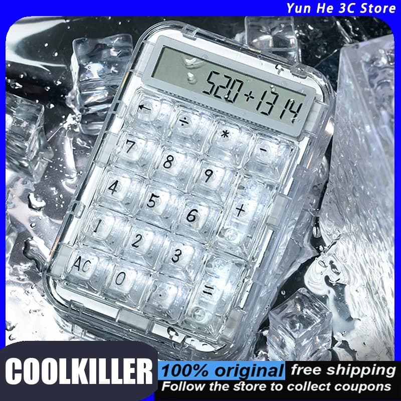 Coolkiller Calculator Transparent Mechanical Numeric Keypad Rechargeable Portable Polar Bear Color RGB Backlight Hot-Swappable