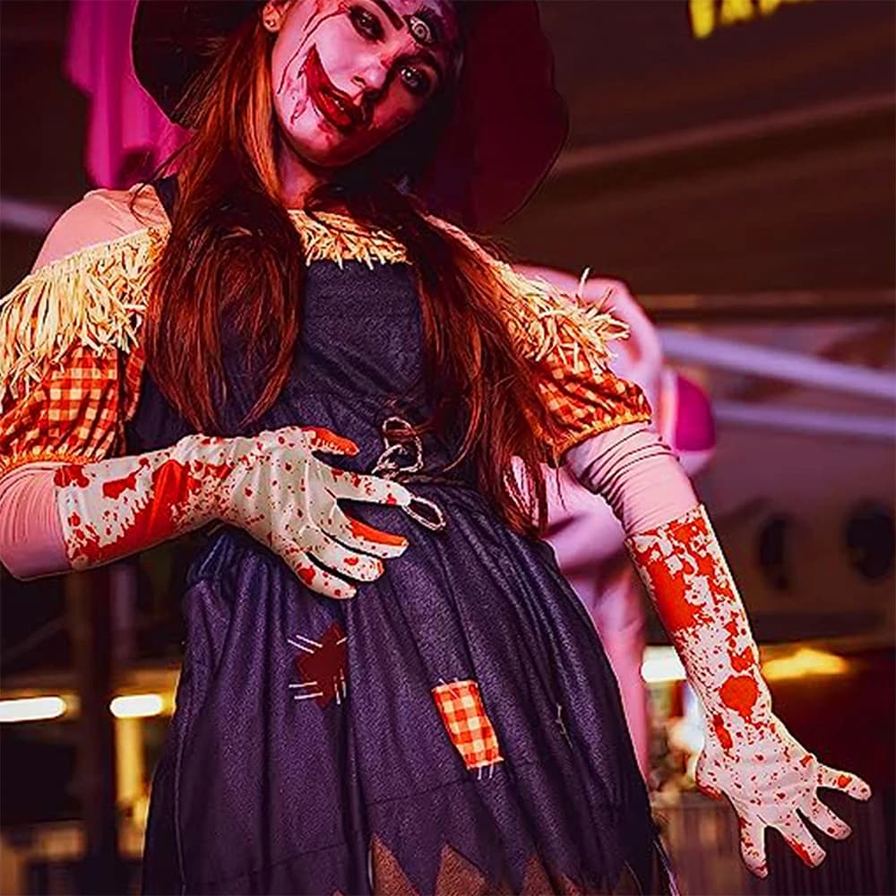 Halloween Cosplay Nurse Costume Socks Bloody High Stockings Women Stockings Blood Stained High Socks Halloween Over Knee Socks