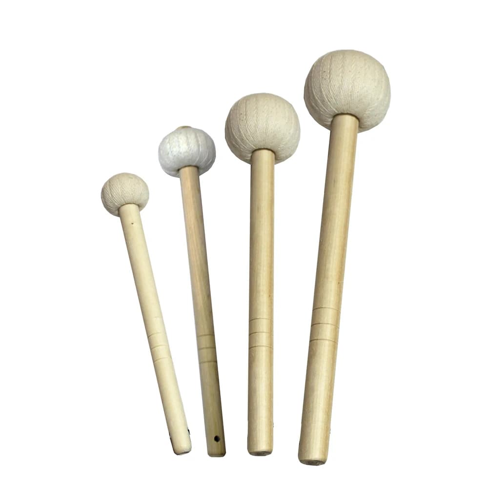 Four Pieces Gong Mallet Set Singing Bowl Hammers Wooden Handle 230/300/330/350mm Length Gong Accessories Percussion Instrument