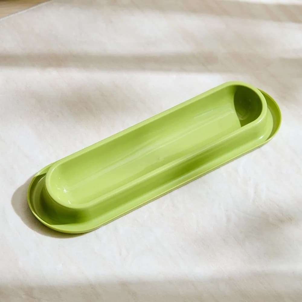 New Elongated Multi Cat Feeding Bowl 15° Slanted Large Capacity Long Pet Food Dish Washable Anti Ant Kitten Feeding Dish Feeding