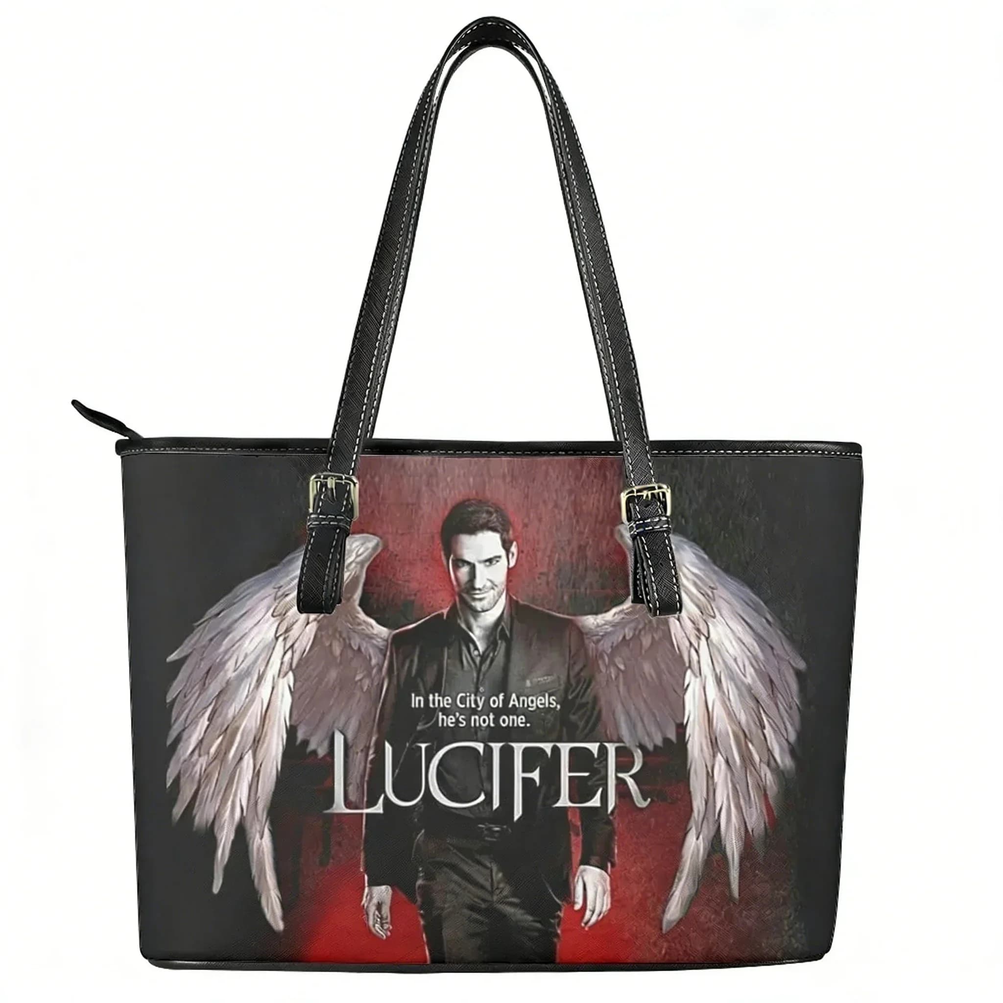 Lucifer Serie TV Lucifer Morningstar Borsa personalizzata Borsa da donna Borsa da uomo Borsa a tracolla Borsa da lavoro in pelle Borsa da viaggio Regalo