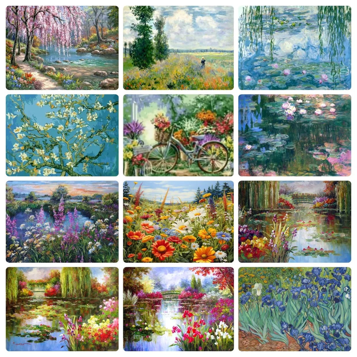 Diamond Painting Claude Monet's Paintings Kinds of Water Lilies Impression Lotus Mosaic Handmade Art Exquisite Gift Home Decor