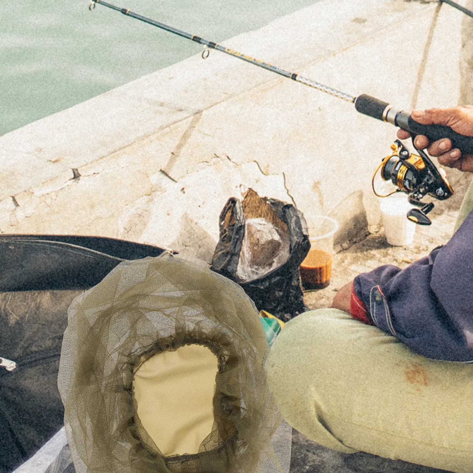 Set di 5 Reti Antizanzare per la Testa, Cappello Compatto Pieghevole con Protezione Completa Contro Insetti per Pesca, Apicoltura, Escursionismo, Campeggio e Viaggi