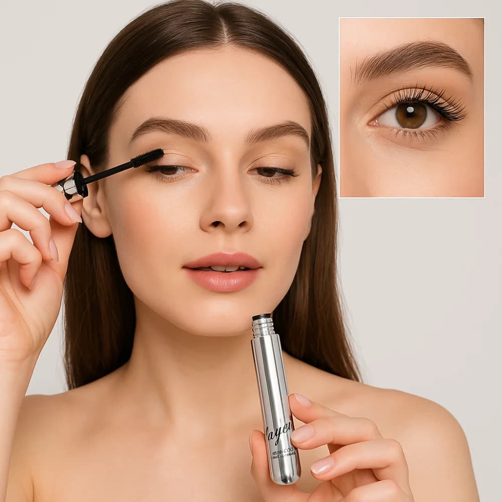 Mascara Allungante Anti-Sbavature, Mascara Volumizzante a Lunga Durata, Effetto Naturale, Impermeabile, con Fibre per Infoltimento