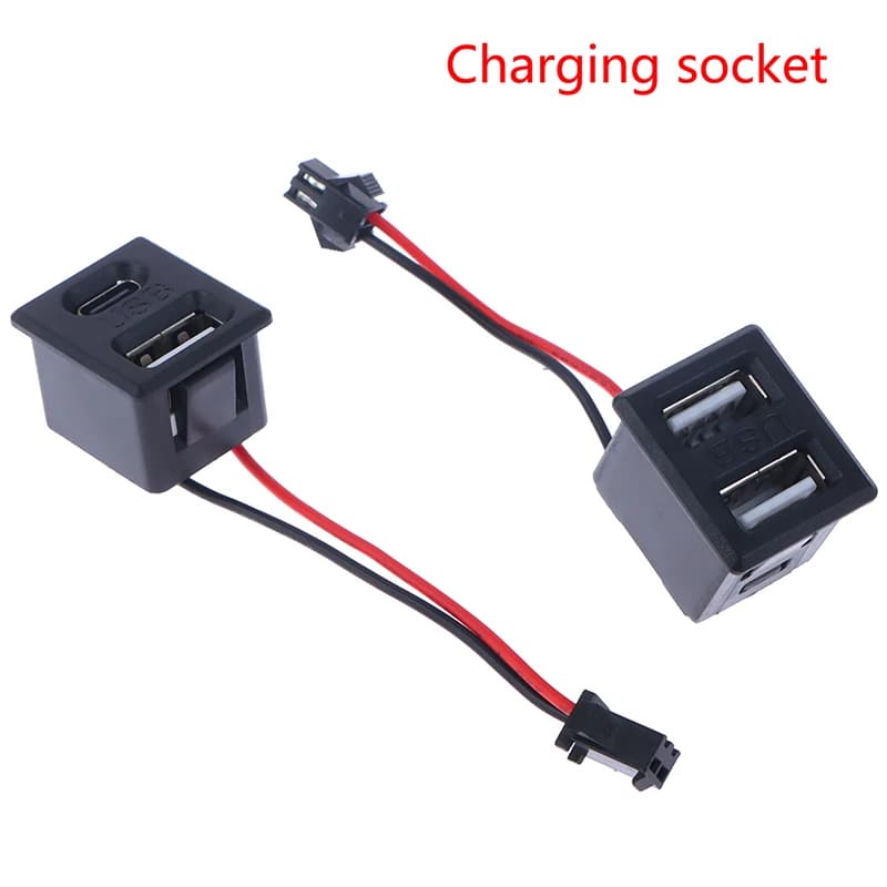 diAD di1Pc Dual layer USB socket with Type-C connector, USB charging socket for lamp, power socket with cable connector