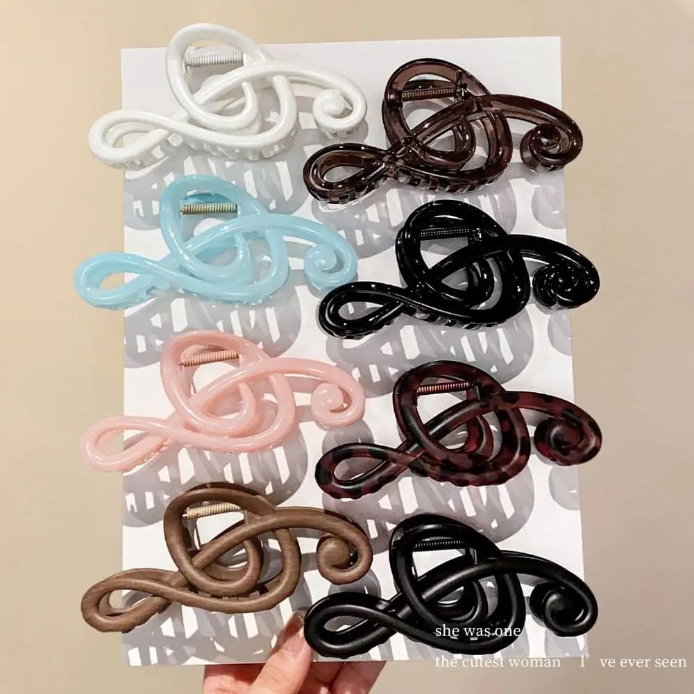 Fashion Hairpin Musical Note Hair Claw Non-Slip Geometry Mobiu Hair Clip Minimalist Korean Style Large Size Shark Clip Vacation