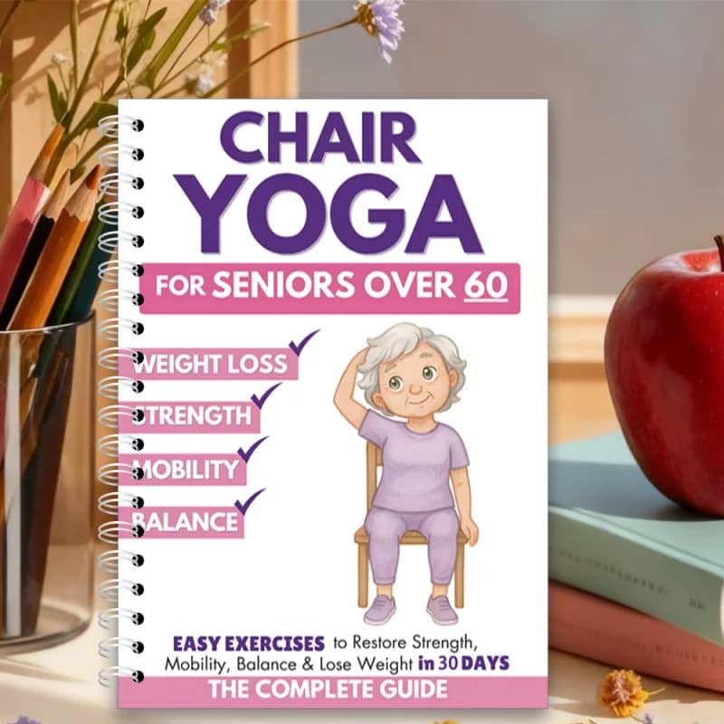 Yoga da seduti per anziani oltre i 60 anni – Tabella illustrata degli esercizi per 30 giorni e pianificatore di fitness da seduti, Routine di yoga delicata per l'equilibrio